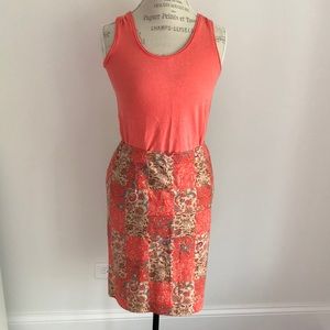Vintage Jones New York Stretch “Quilted” Coral Skirt